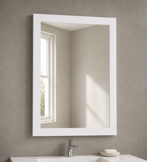 Silver Rectangle Shape LED Wall Mirror