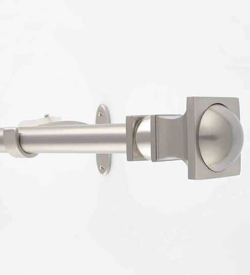 Silver Satin 36 Inch expandable to 66 Inch Stainless Steel Curtain Rod with Bracket by Deco Window