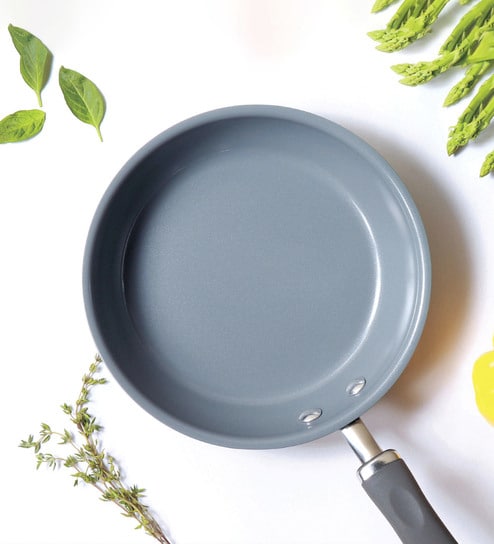 Anzen 11 Inch Ceramic Coated Grey Aluminium Frying Pan