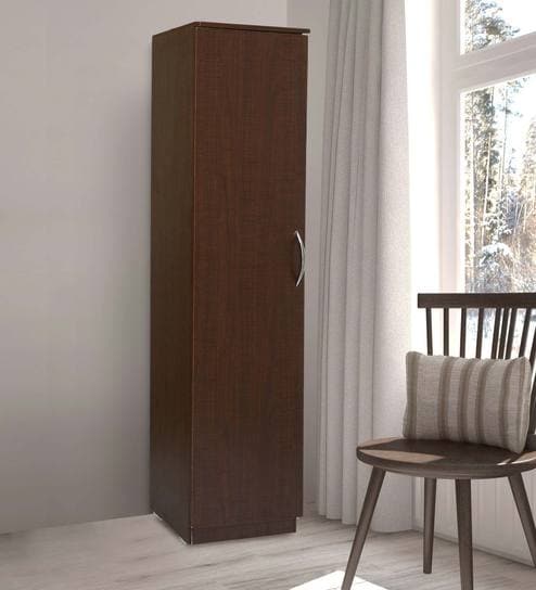 Buy Single Door Wardrobe In Walnut Finish By Fullstock Online 1