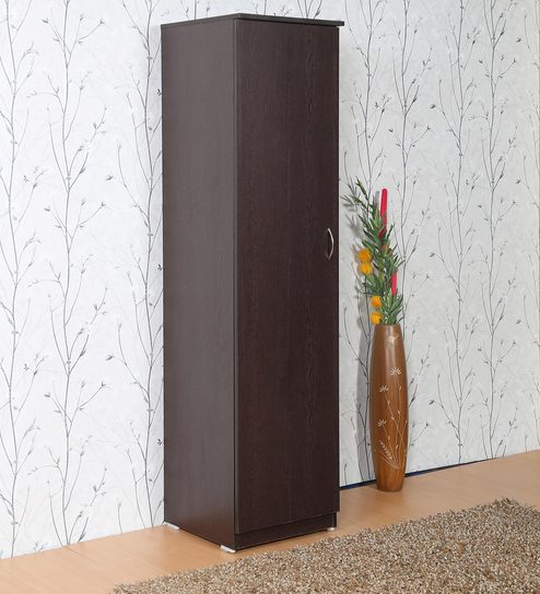 Buy Single Door Wardrobe In Wenge Matte Finish By Fullstock Online