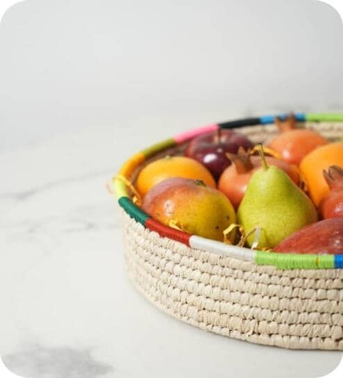 Single Multicolor Sabai Grass Prism Rim Origin Baskets