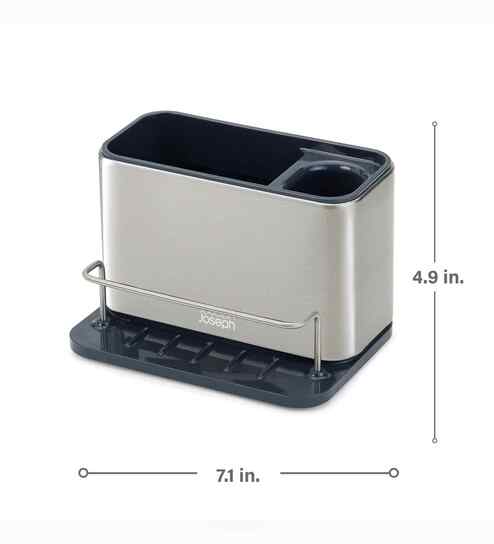 Sink Caddy Premium Stainless Steel Kitchen Sink Organizer With Drain Holes, Rust-Resistant & Sleek Design Grey