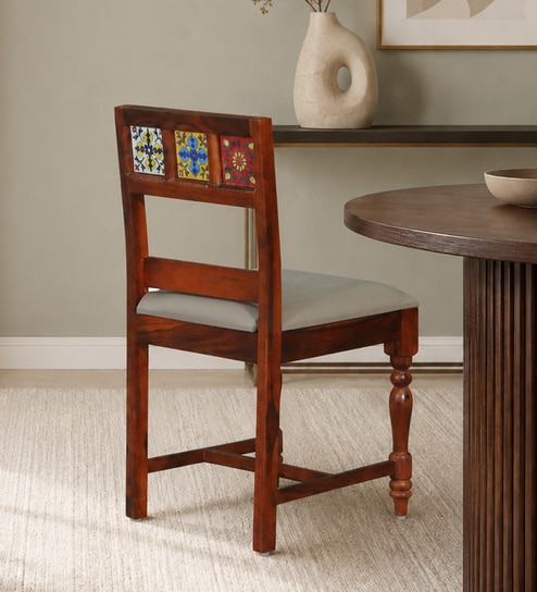 Siramika Sheesham Wood Dining Chair In Honey Oak Finish(Set of 2)