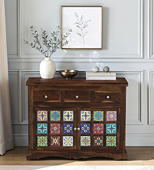 Siramika Sheesham Wood Sideboard In Provincial Teak