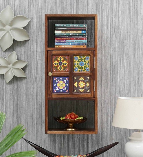 Siramika Sheesham Wood Book Shelf in Rustic Finish by Wooden Mood