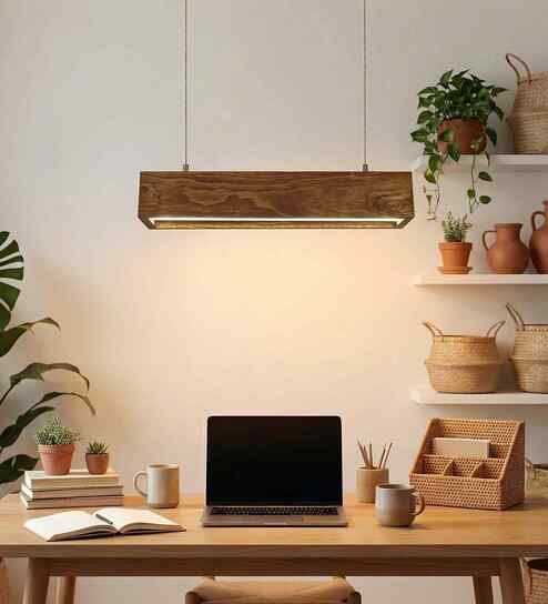 Sirius 24 Brown Wooden LED Hanging Lamp