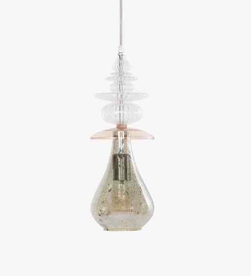 Sitara Glass Hanging Lamp Green Small