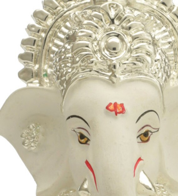 Buy Silver Plated Ganesha For Car Dashboard Idol by CraftVatika Online Ganesha Religious