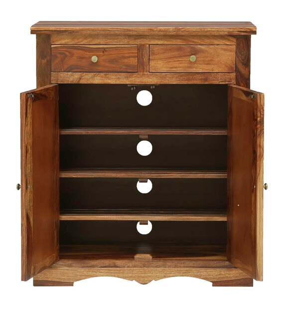 Buy Siramika Solid Wood Shoe in Rustic Teak finish Mudramark