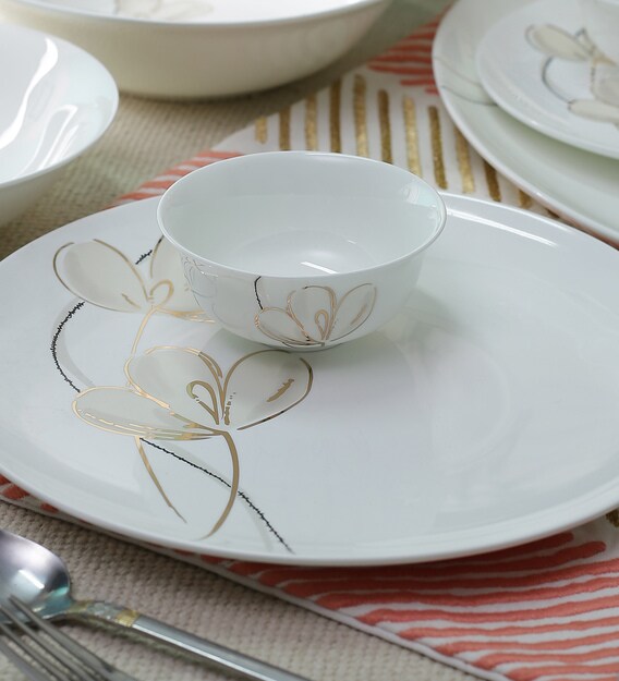 Buy Premium Bone China Dinner Set Set of 35 (Hl0861) by Sivica Online
