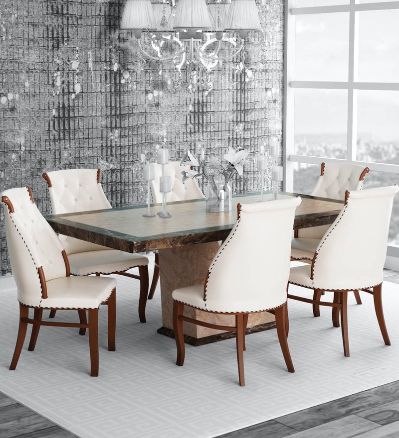 marble top dining table 6 seater