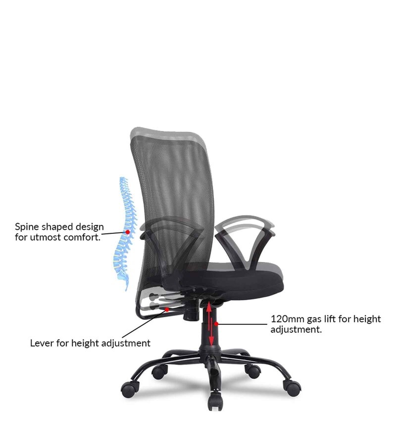 sigma mesh medium back chair in black colour