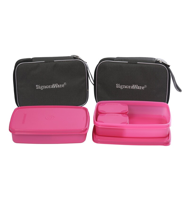 signoraware compact lunch box with bag