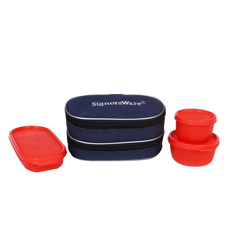 signoraware double decker box with bag