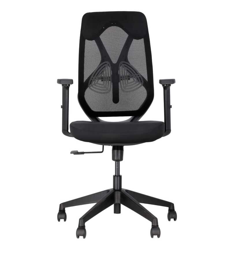 Buy Sila Medium Back Ergonomic Chair In Black Colour By KrissKross