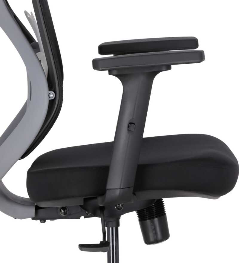 Buy Sila Medium Back Ergonomic Chair In Black Colour By KrissKross