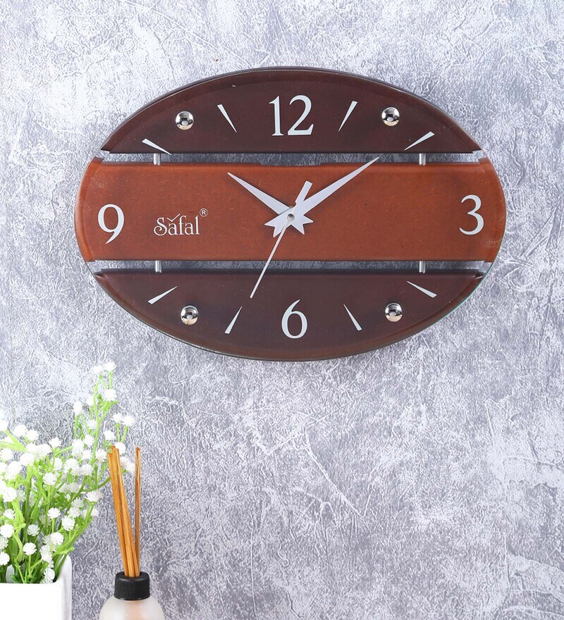 Buy Silent Sweep Mechanism Engineered Wood Wall Clock By Safal Quartz