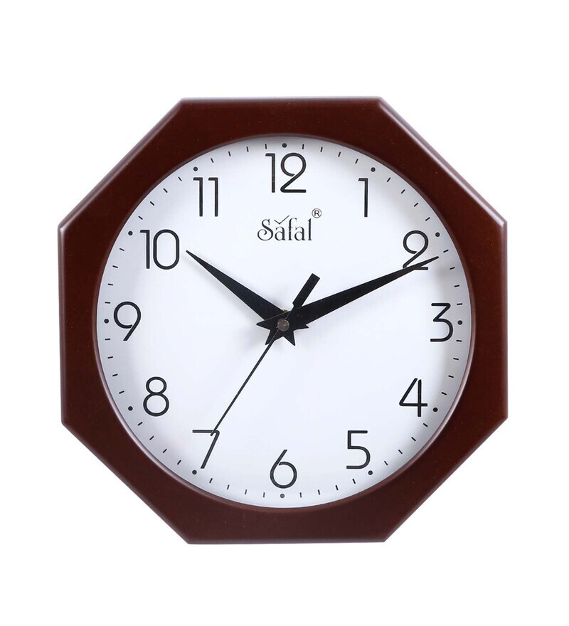 Buy Silent Sweep Mechanism Engineered Wood Wall Clock By Safal Quartz