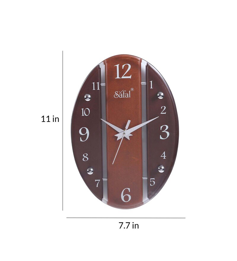 Buy Silent Sweep Mechanism Engineered Wood Wall Clock By Safal Quartz