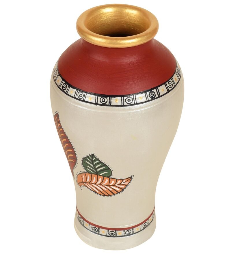 Buy Silver Bloom Multicolour Terracotta Table Vase Online Vases
