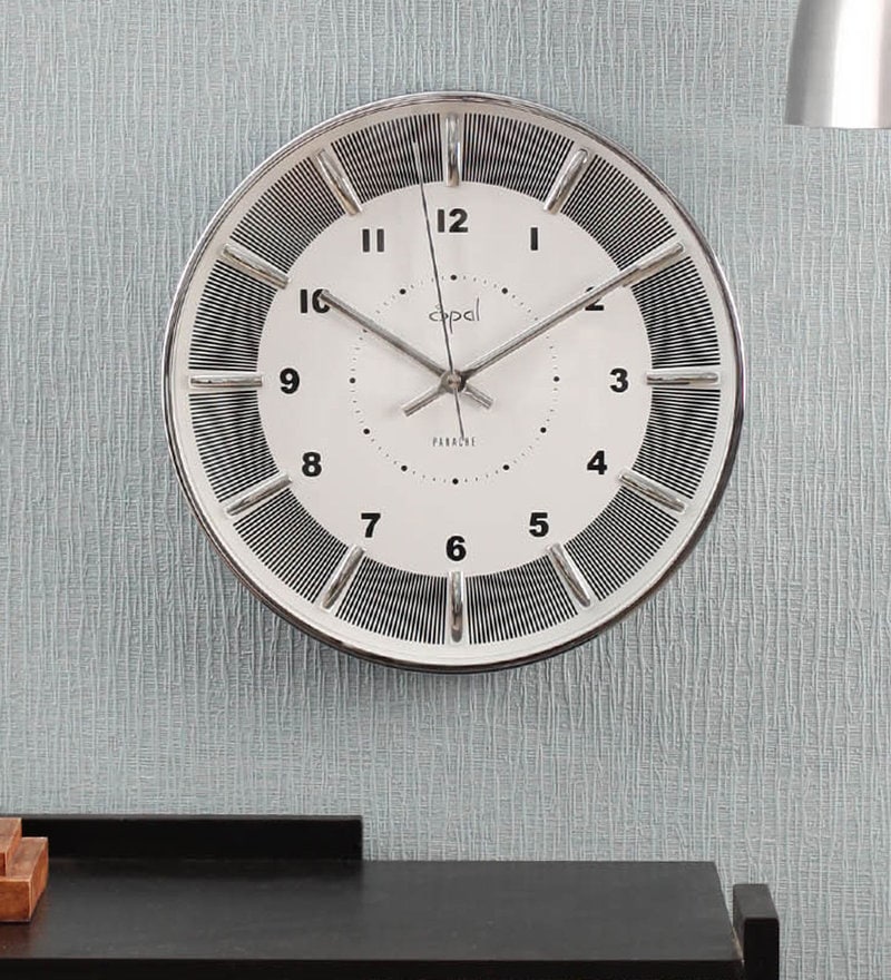 Buy Silver Finish Chrome 12 Inch Wall Clock By Opal Online Modern