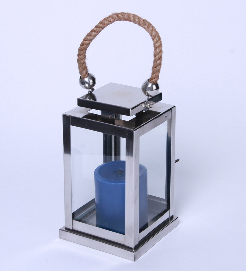 Buy Silver Metal Candle Holder by Aion Online Candle Holders Lamps