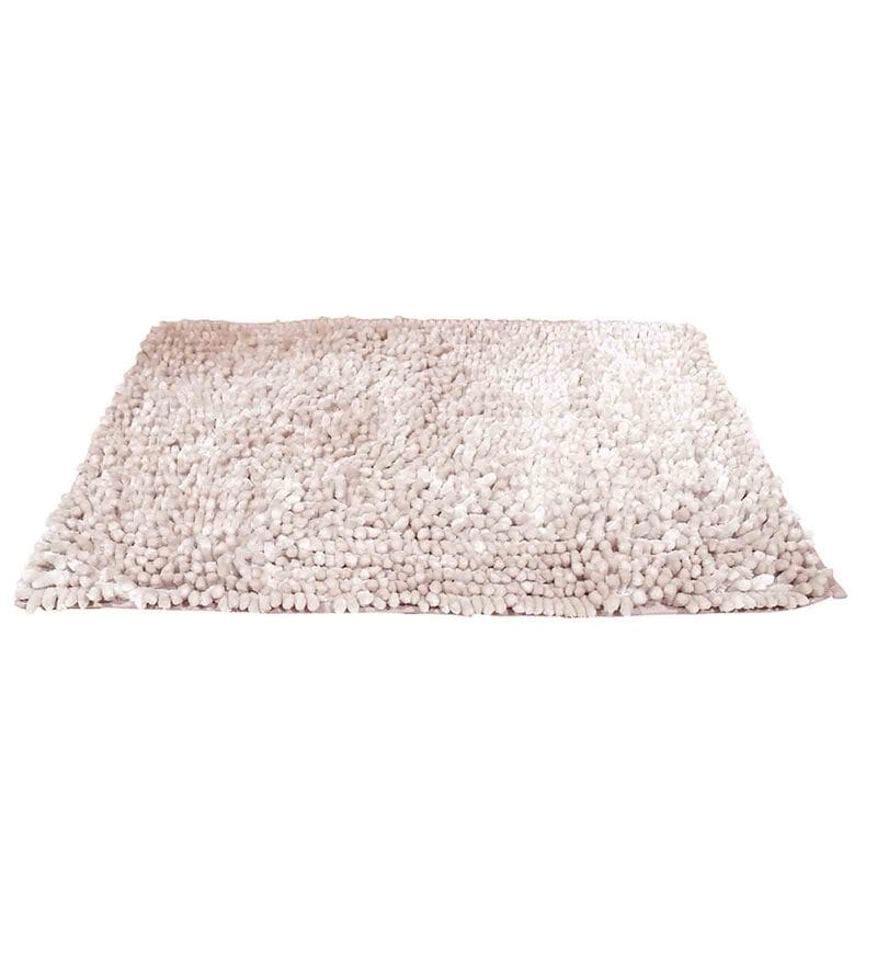 Buy Silver Solid Microfiber Bath Mat by Villedomo Online Solid Colour