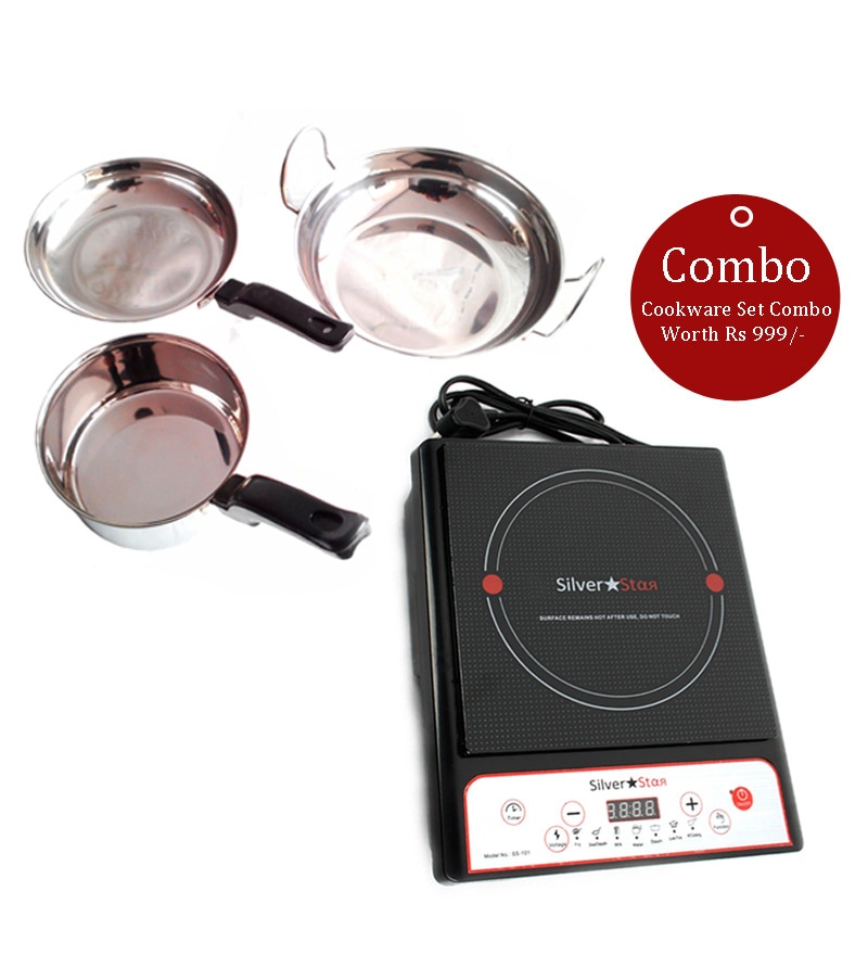 Buy Silver Star 101 Induction Cooktop with Cookware Set Combo Worth Rs