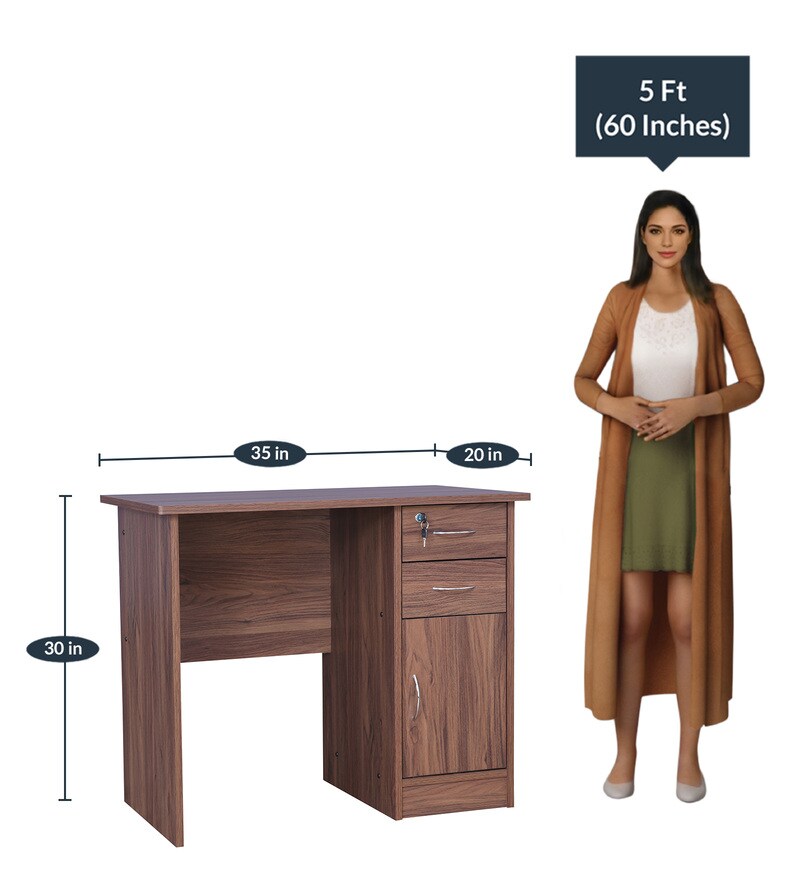 Buy Simply Office Table in Columbia Walnut Finish by HomeTown Online