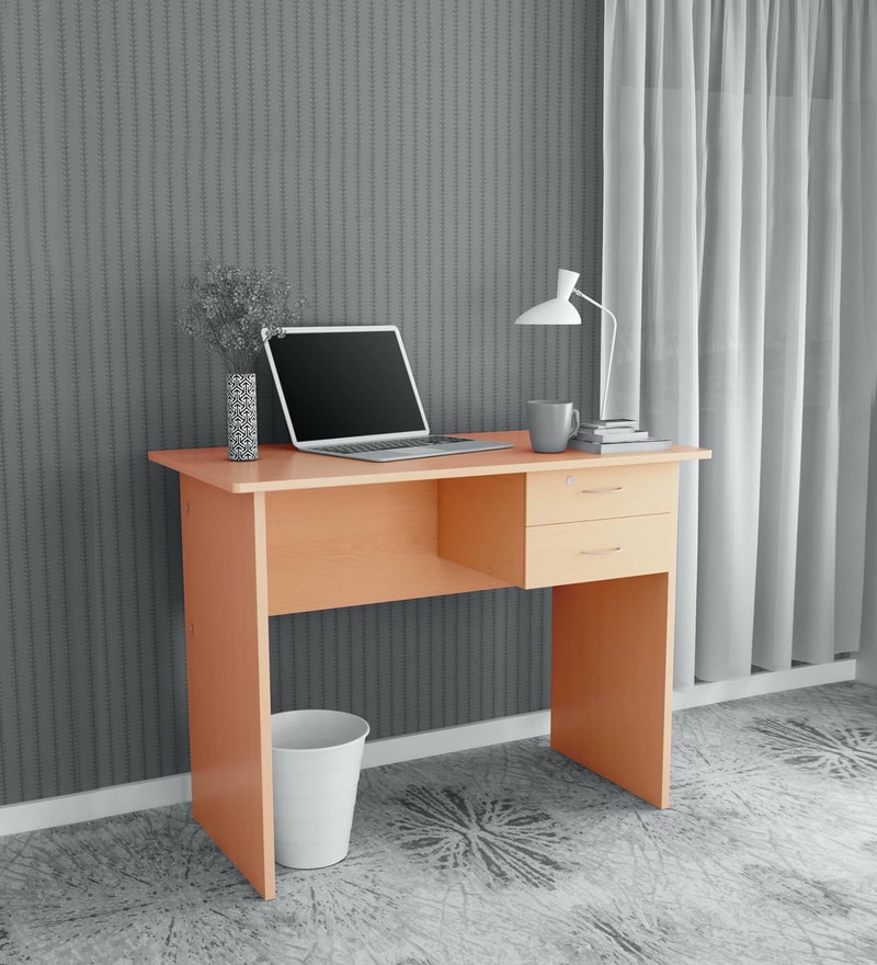 simply engineered wood study table in walnut colour by hometown