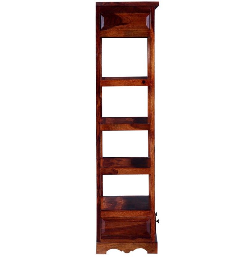 Buy Siramika Solid Wood Book Shelf in Honey Oak Finish By Mudramark