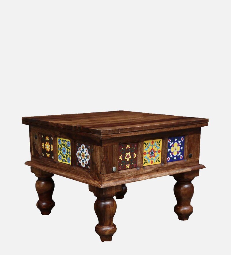 Buy Siramika Sheesham Wood Coffee Table In Rustic Teak Finish Online Traditional Coffee Tables