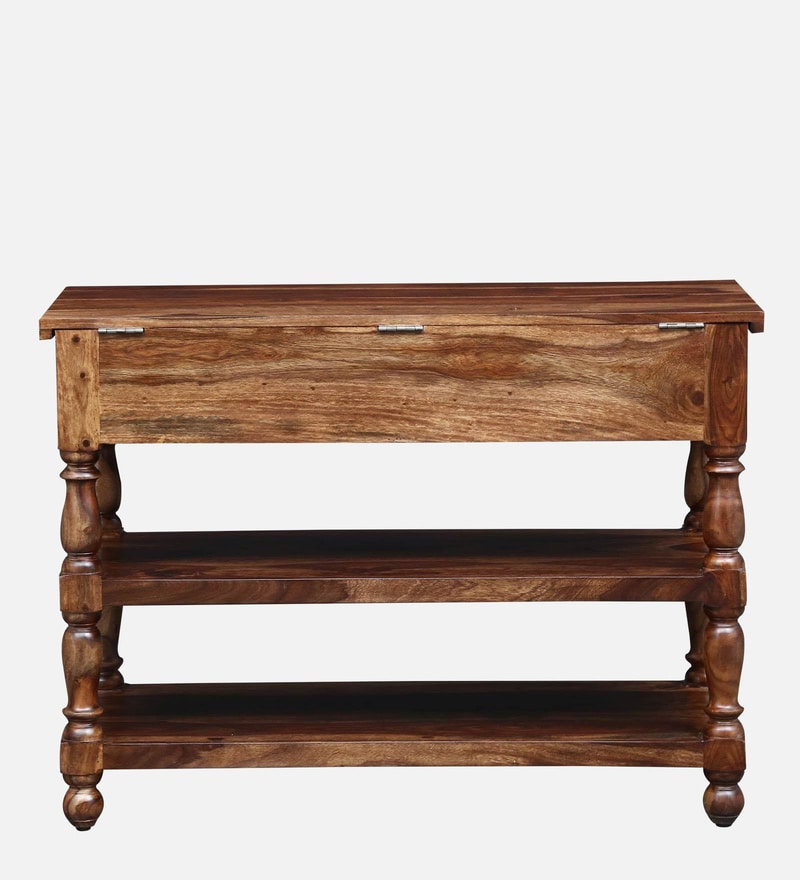 Buy Siramika Sheesham Wood Console Table In Rustic Teak Finish By