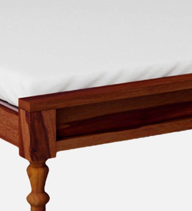 Buy Siramika Sheesham Wood King Size Bed In Honey Oak Finish By
