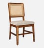 Siam Natural Cane Dining Chair in Walnut Colour, (Set Of 2)