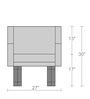 Tripoid 1 Seater Sofa in Light Grey & Blue Colour