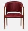 Caldew Leather Arm Chair In Maroon Colour