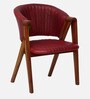 Caldew Leather Arm Chair In Maroon Colour