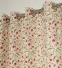 Sicily Cream & Red & Green Cotton 230 GSM  Ethnic 7 Feet Room Darkening Eyelet Door Curtains (2 Pc)