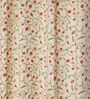 Sicily Cream & Red & Green Cotton 230 GSM  Ethnic 9 Feet Room Darkening Eyelet Long Door Curtains (2 Pc)