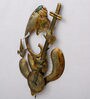 Iron Lord Ganesha Metal Wall Art With LED In Gold