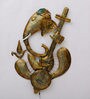 Iron Lord Ganesha Metal Wall Art With LED In Gold
