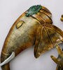 Iron Lord Ganesha Metal Wall Art With LED In Gold