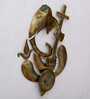 Iron Lord Ganesha Metal Wall Art With LED In Gold