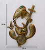 Iron Lord Ganesha Metal Wall Art With LED In Gold