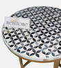Thalys Mother of Pearl Side Table In Black Colour