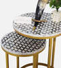 Thalys Mother of Pearl Side Table In Black Colour