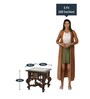 Munich Teak Wood Bedside Table in Walnut Finish