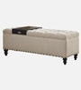 Siena Fabric Tufted Storage Ottoman Ottoman in Beige Colour